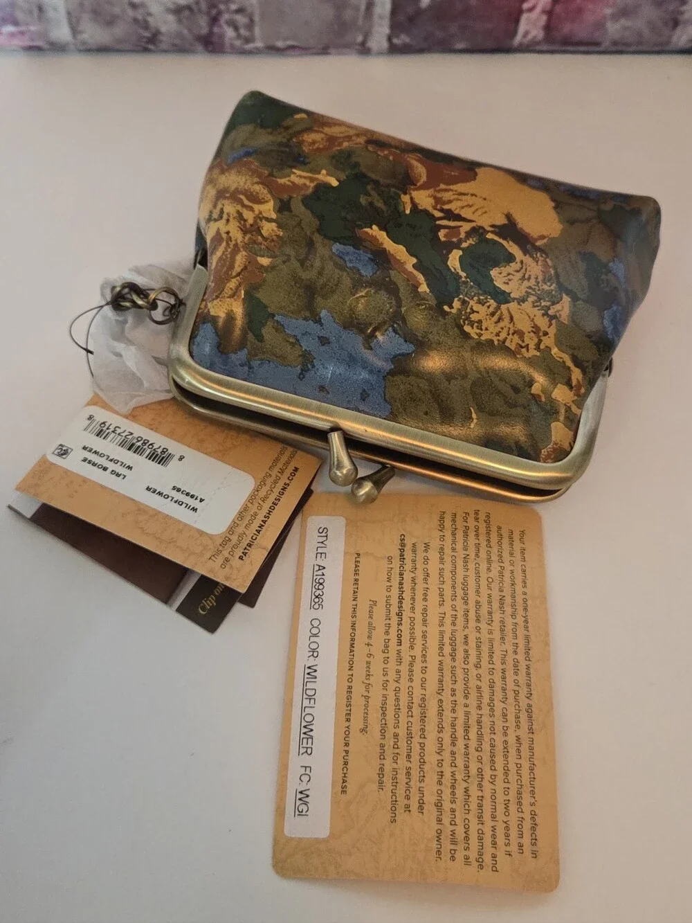 Patricia Nash Floral Coin Purse With Kisslock NWT